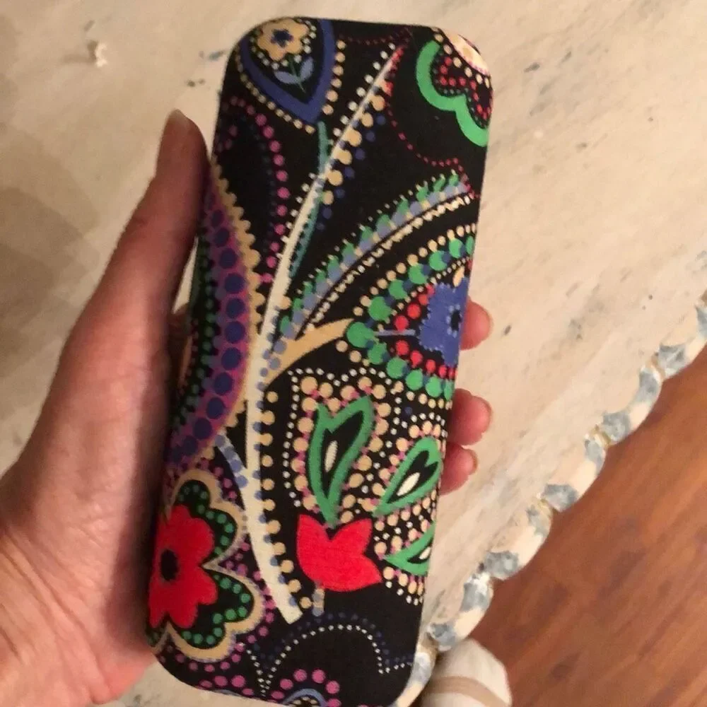 Vera Bradley Floral, happy, hard, sunglass, case, clam shell